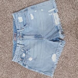 Just USA light wash distressed ripped denim jean cutoff shorts